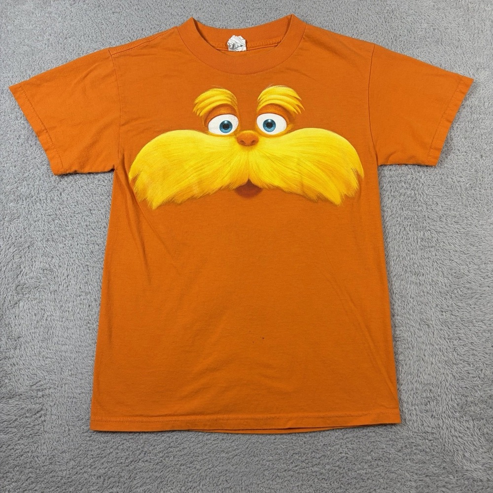 VINTAGE Lorax Promo Shirt Mens Small IHop Collab Orange Short Sleeve Disney